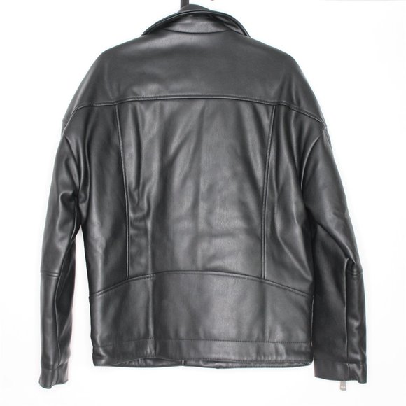 Zara Motorcycle Faux Leather Jacket NWOT F597 - Picture 4 of 4